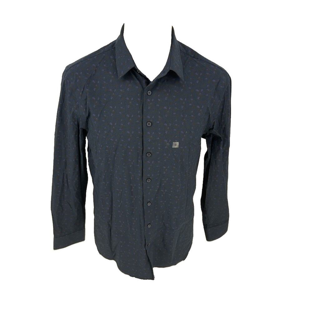 NEW Express Men M 15-15.5 Extra Slim Stretch Cotton Button Up Dress Shirt 65-2